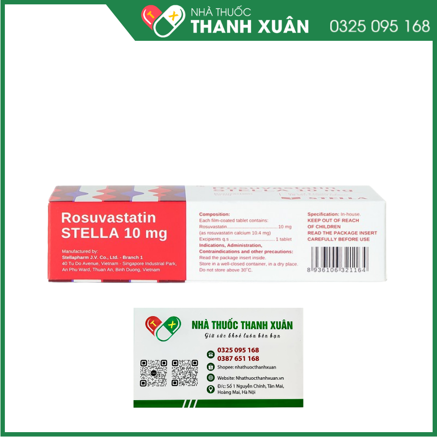 Rosuvastatin Stella 10 mg điều trị tăng Cholesterol máu